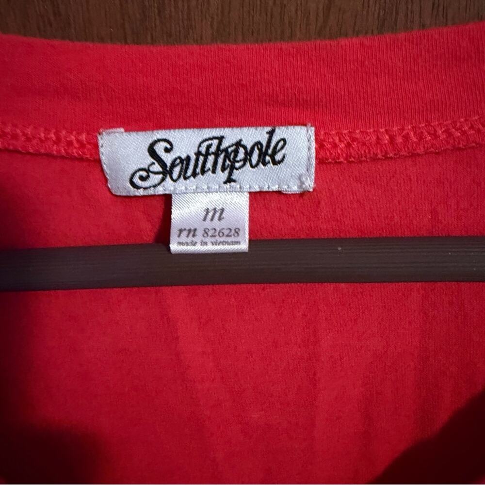 Y2K Southpole Red Graphic Baby Tee McBling Size Medium - Picture 5 of 6